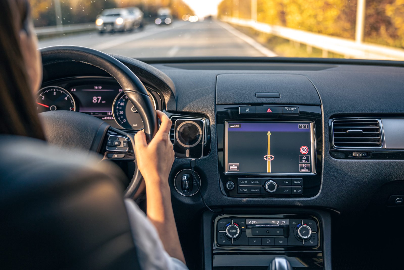 GPS vehicle tracking device installed inside a family car.